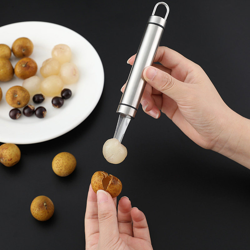 龙眼辉漫去核不锈钢剥壳工具开石干刀荔枝挑肉水果分割器