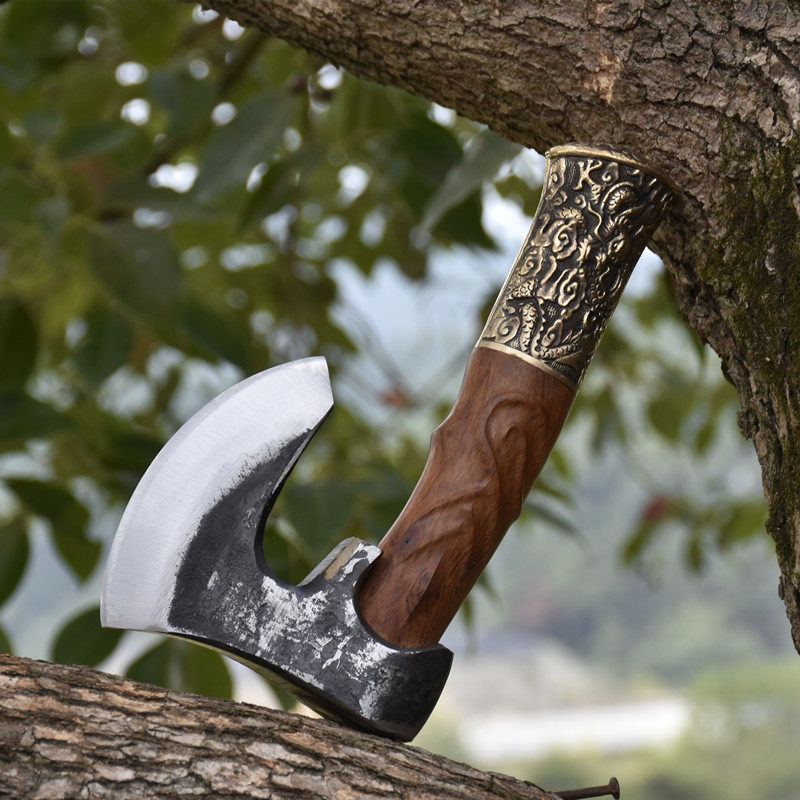 家用龙泉手工锻造户外斧子砍伐斧砍树斧剁骨斩骨刀