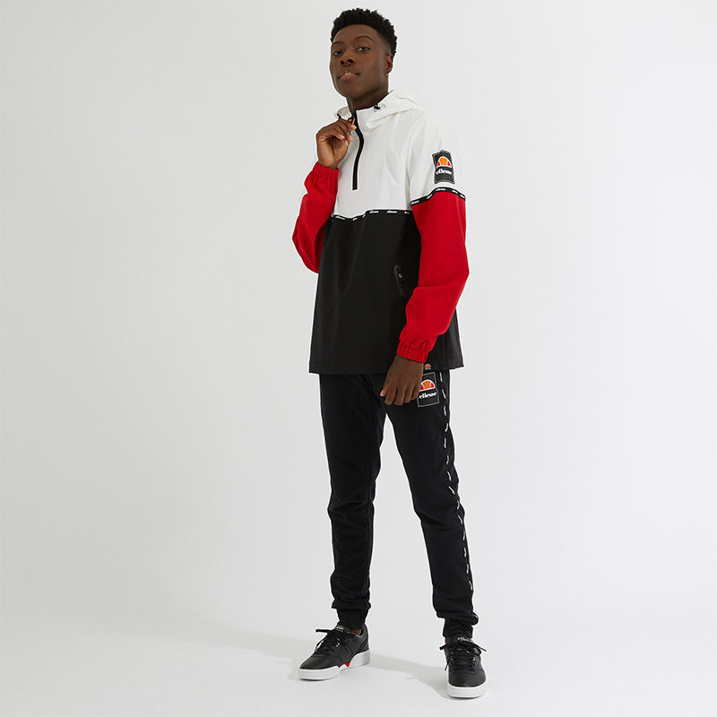 ellesse春季男士运动舒适半拉拉链套头梭织外套运动茄克