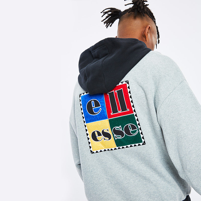 ellesse2020男款潮牌经典趣味印花带帽卫衣长袖袖上运动卫衣