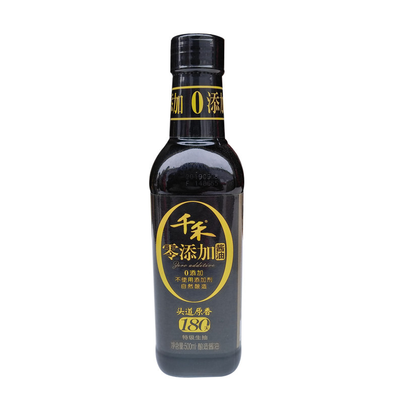 酱油千禾添加500ml2瓶家用180天酿造特级生抽酱油