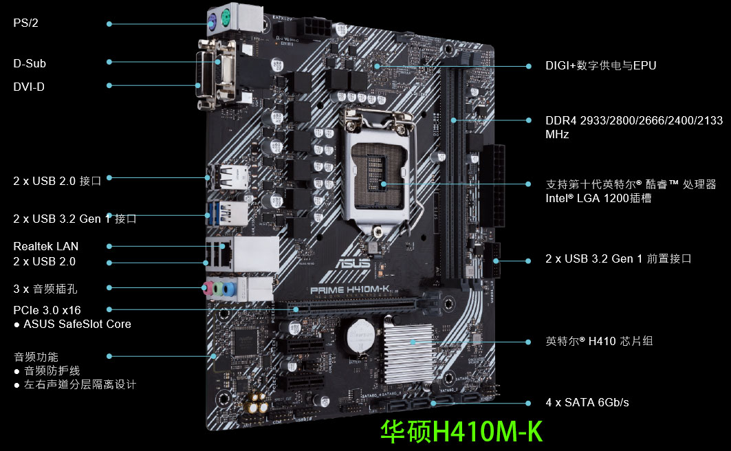 微星b460主板接线图,微星b460主板接线图解 英特尔10100f搭配微星华硕h410b460m爆破迫击炮重炮cpu主板套装