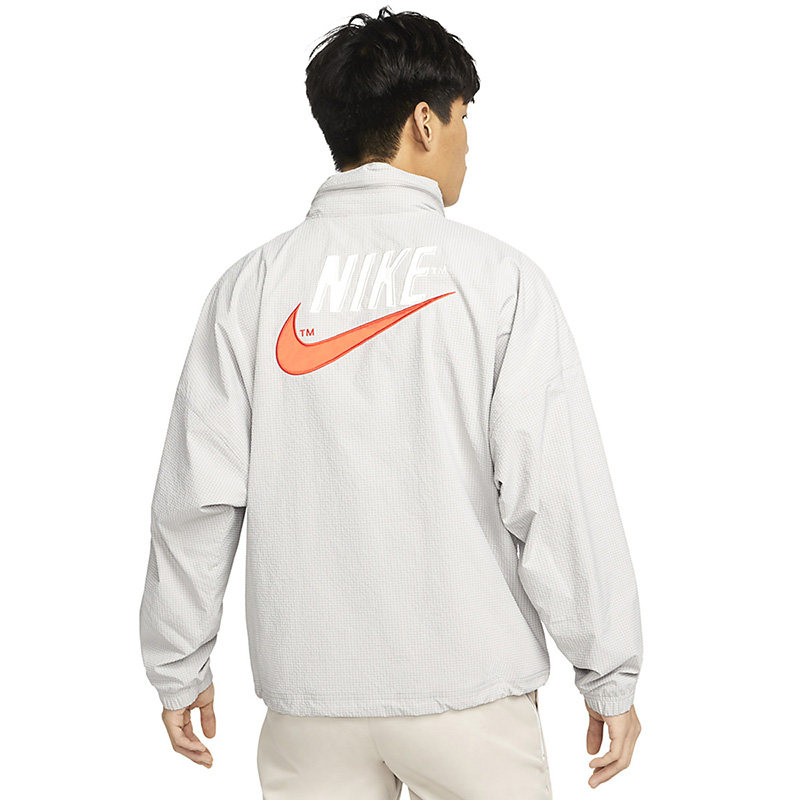 nike耐克男装秋季新款休闲夹克logo梭织灰色运动茄克