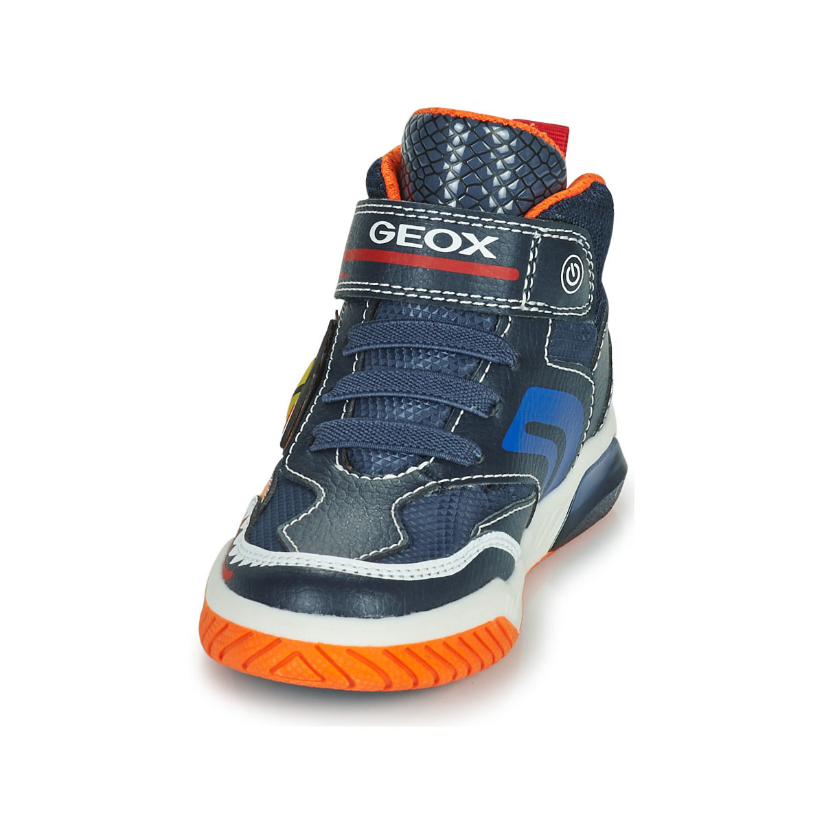 geox健乐士童鞋运动鞋春秋男孩海蓝色红色高帮圆系带运动鞋