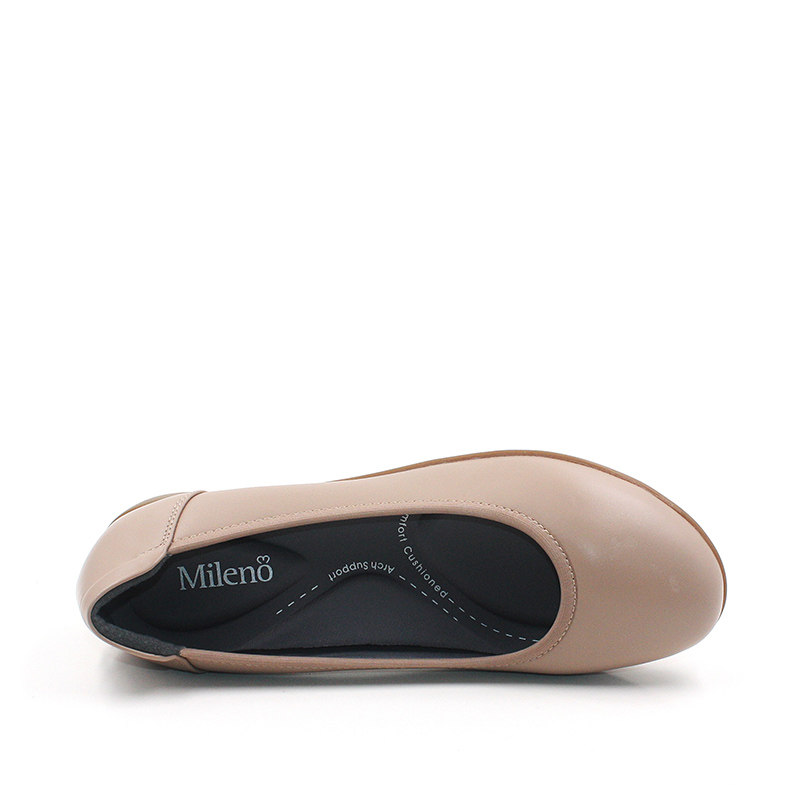 mileno米莲诺新春款简约舒适牛皮坡跟女单鞋休闲妈妈鞋f191102