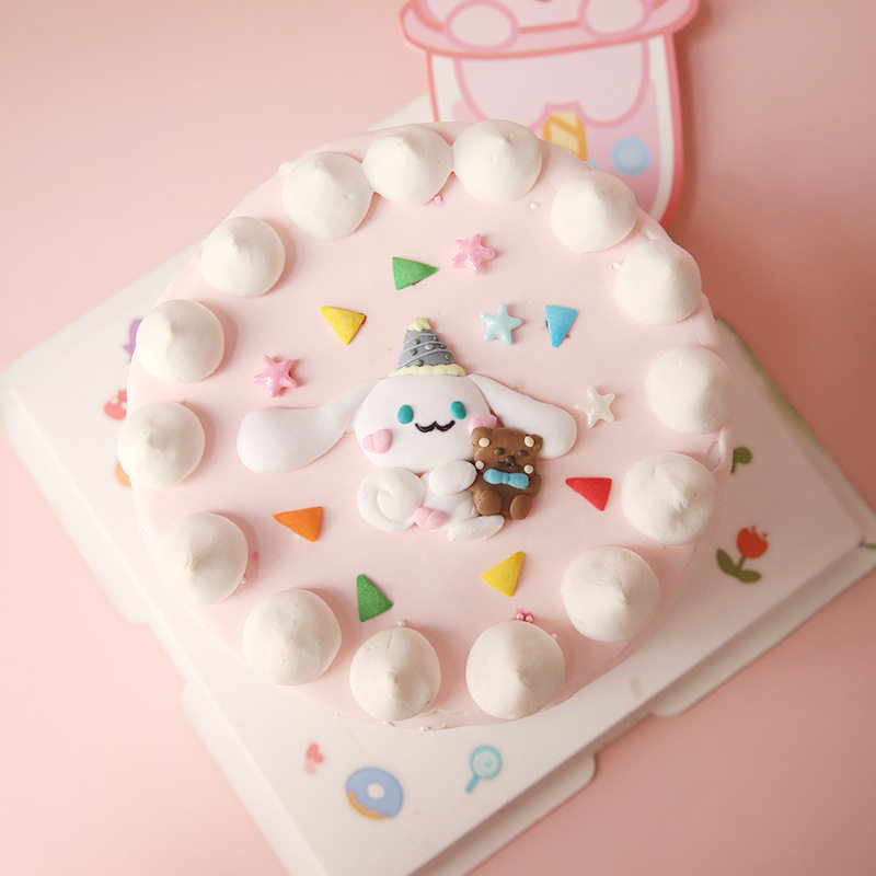 烘焙蛋糕装饰摆件软陶小狗玉桂狗生肖狗宝宝儿童生日蛋糕插件插牌