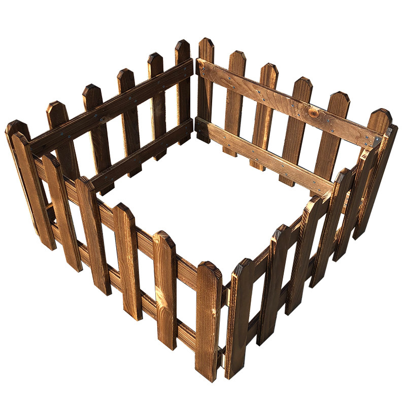 圣诞树围栏花园户外碳化防腐木栅栅栏阳台装饰大型篱笆