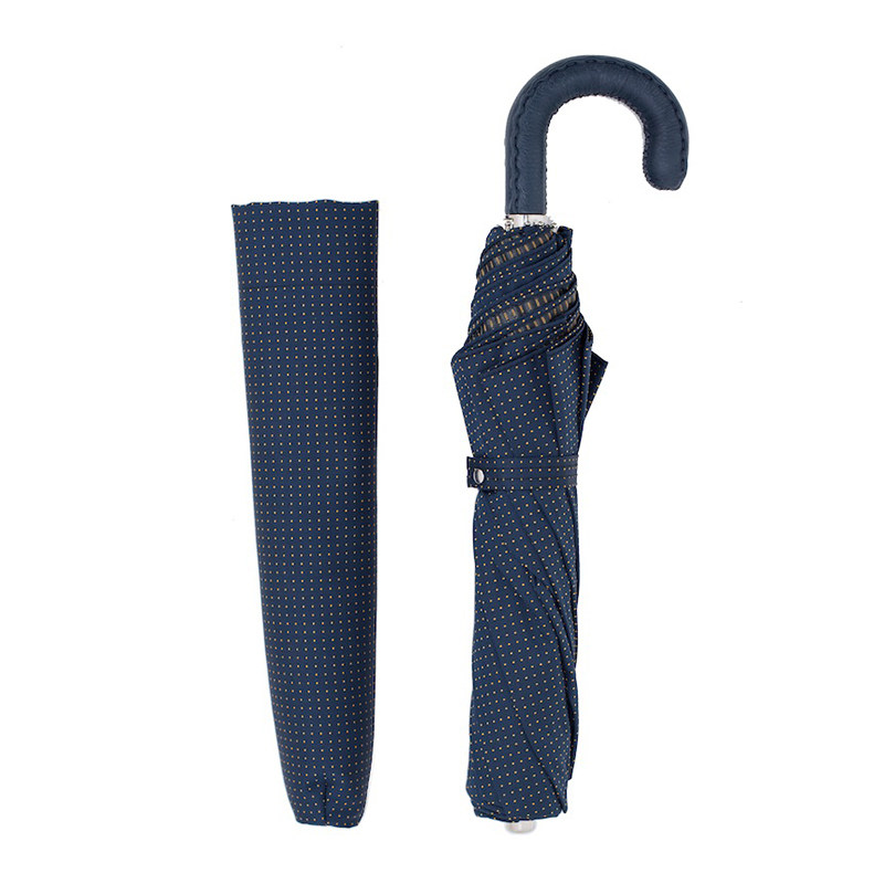 pasotti意大利蓝色伞面男士半自动折叠伞复古手柄晴雨伞伞