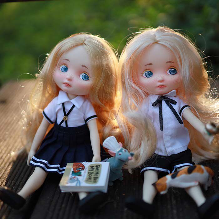 pipitom皮皮夏日校园短裙校服胶皮8分bjd娃娃bjd