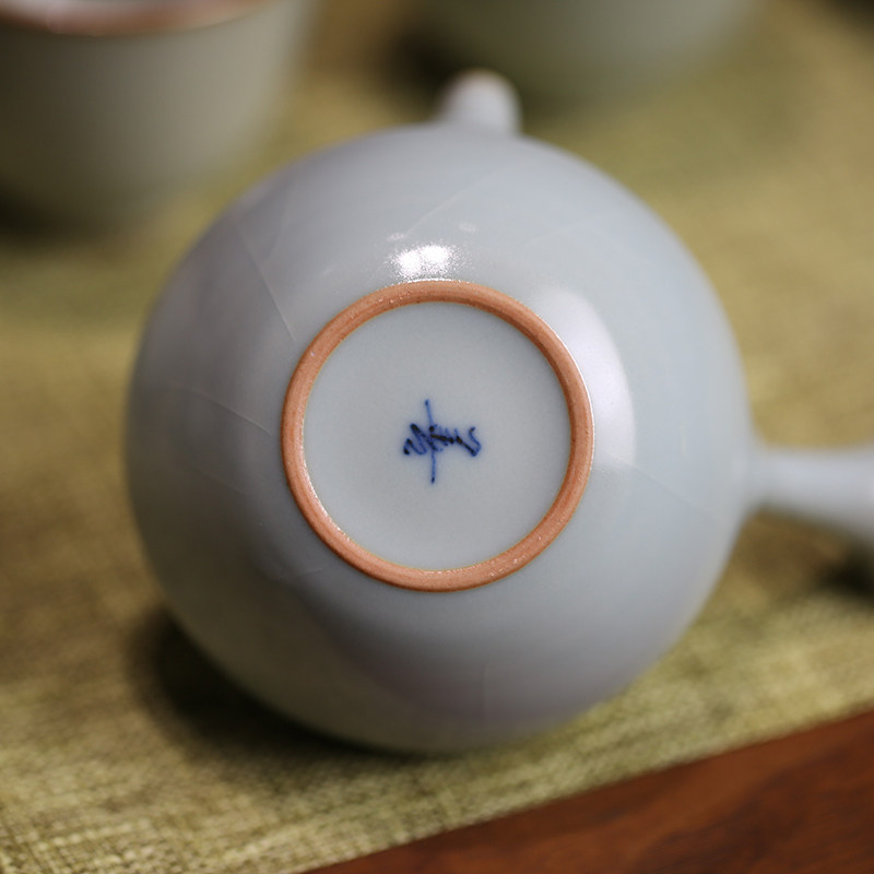 汝瓷景德镇陶艺可养开片高温窑厂天青善款善明茶壶