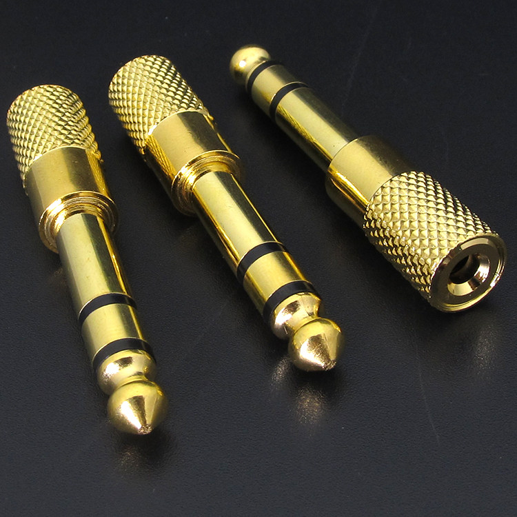 音频转接头6.5转音响万能转换输入出线rca莲花转接头