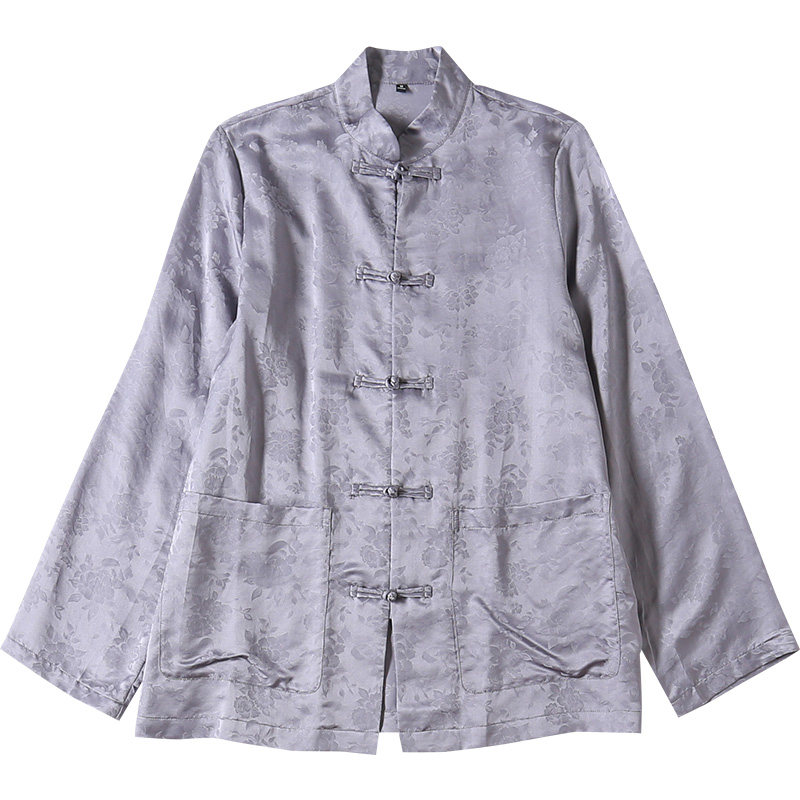 真丝丝棉提花中国风衬衫女设计感小众气质古典中式韵味盘扣上衣