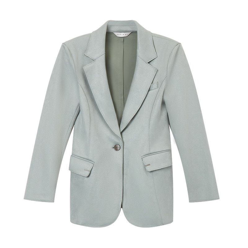 佧茜文浅色西服2022年秋季新款女装气质通勤ol西装