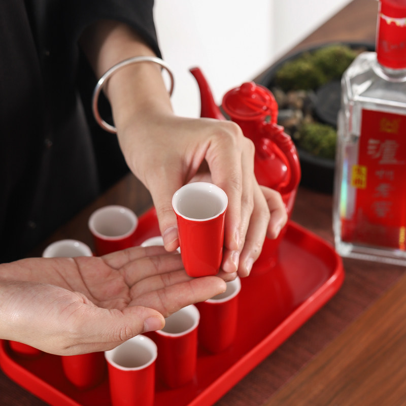 唐呈婚宴婚庆结婚酒器酒杯敬酒酒壶中国婚礼白酒杯