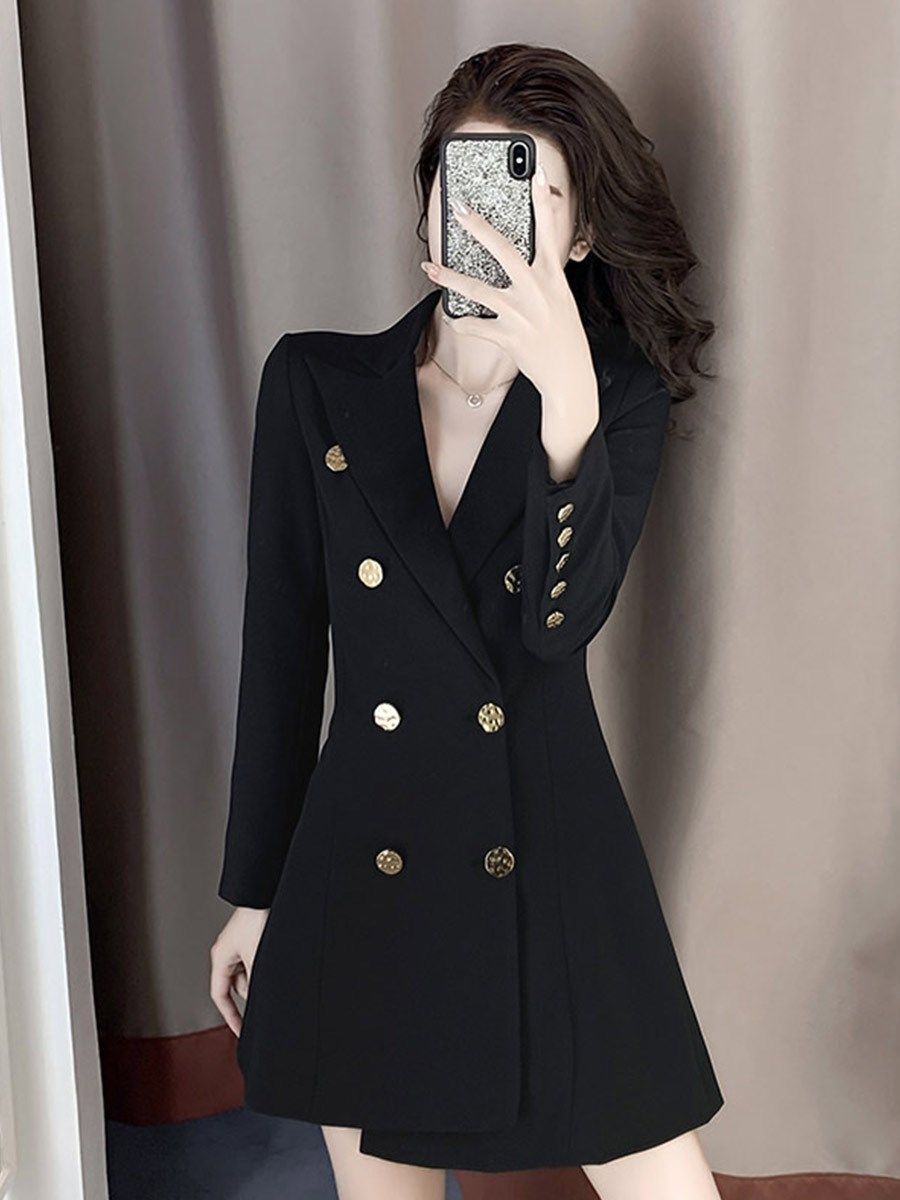 2020年秋冬装新款御姐风气气质收腰黑色西装宠物服装