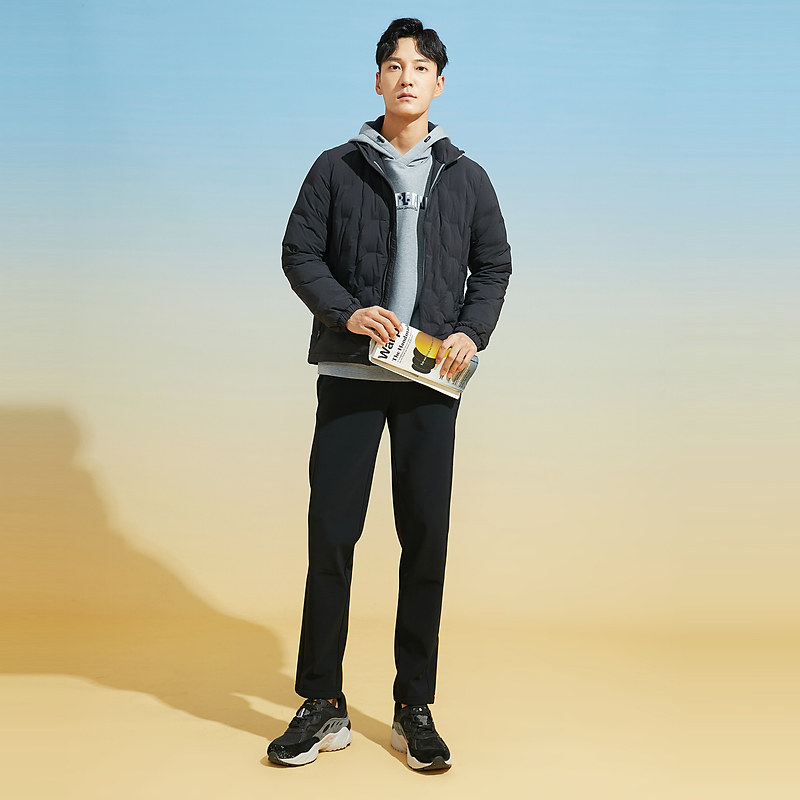 rapido雳霹冬季新品男子时尚轻量鹅绒休闲短款运动羽绒服