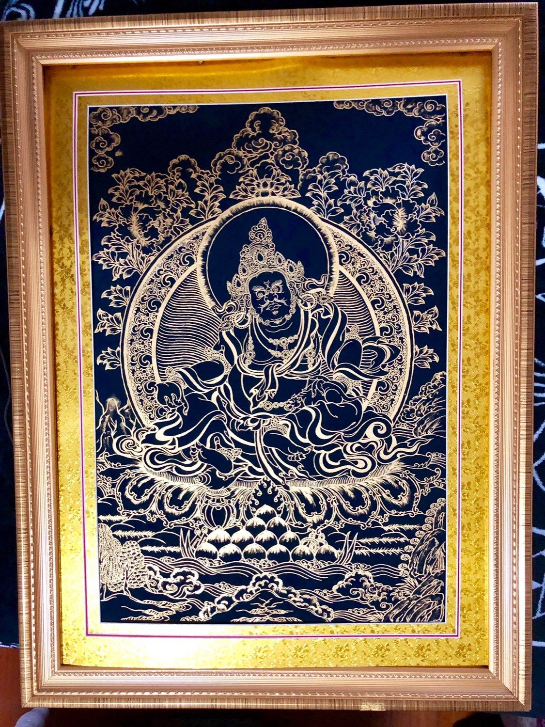 唐卡diy涂色描金画线油画diy佛像西藏手绘diy