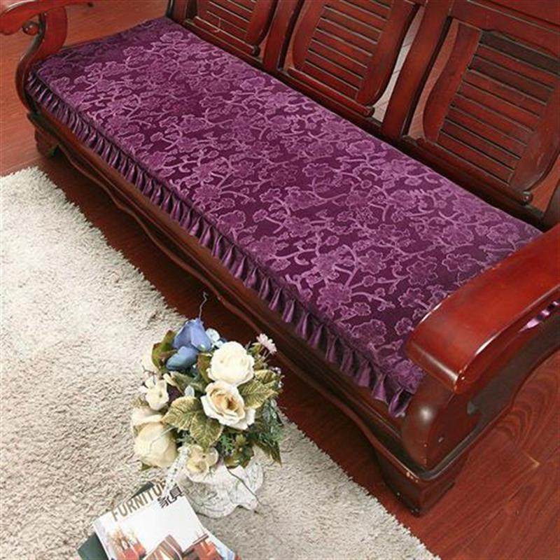 垫带单人发垫连体靠背长椅沙发实木长条坐垫椅垫