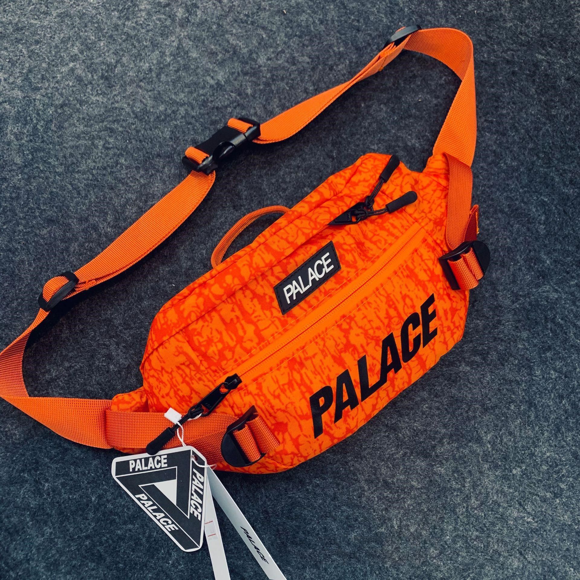 palaceset街头潮牌单肩斜挎包潮流腰包蹦迪胸包男士包袋