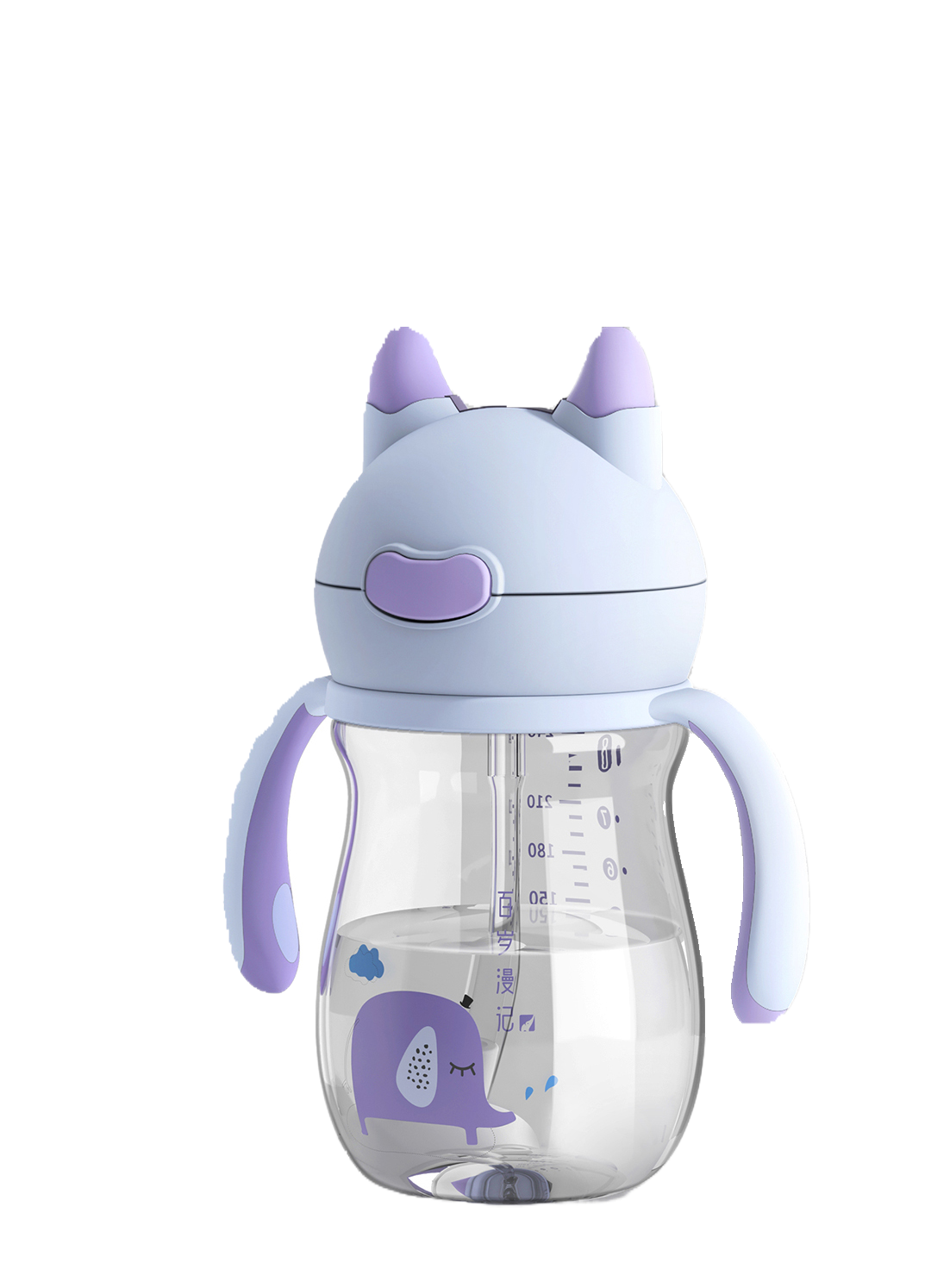 百岁漫记婴儿学饮杯宝宝喝水鸭嘴吸管杯防呛嘬口水杯