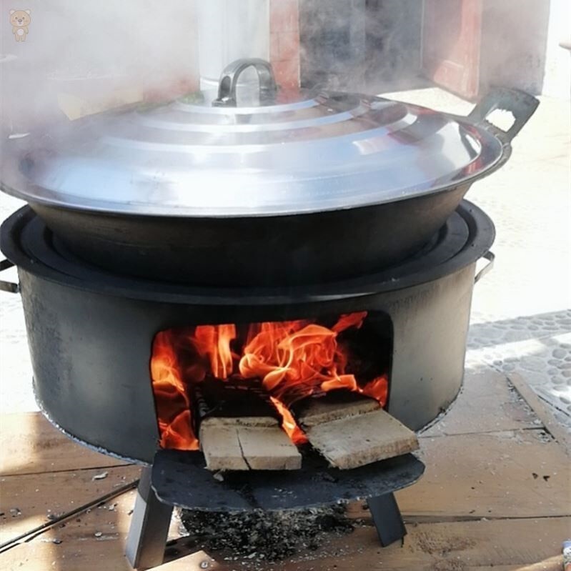 火炉大锅锅灶家用铁锅庭院灶台柴火钢板土炕野餐炉具