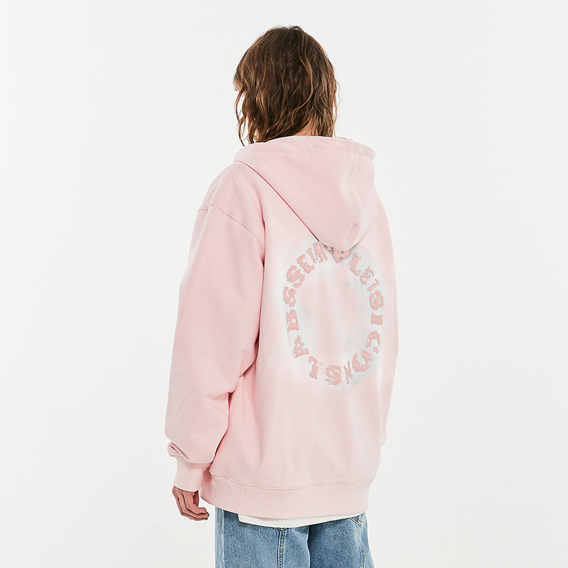 ICONSLAB联名SSURPLUS烟雾圈星拉链连帽oversize落肩卫衣男女外套