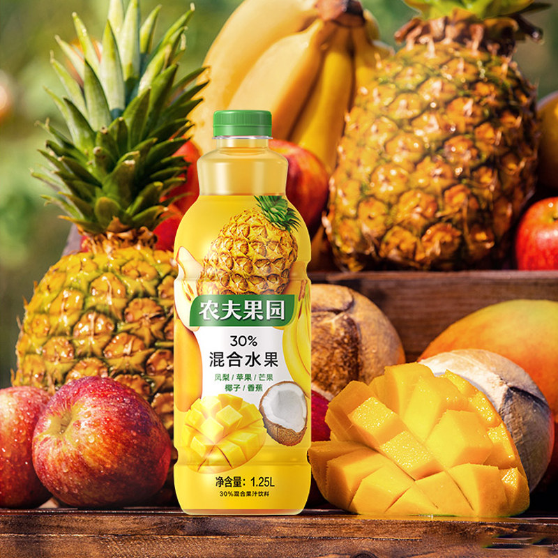 农夫山泉农夫果园混合果蔬菠萝芒果橙子胡萝卜500ml浓缩果蔬汁