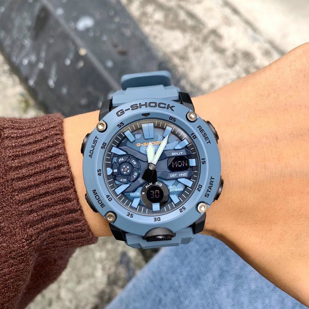 casio卡西欧gshock迷彩军雾霾蓝防水防震运动ga2000su1日韩腕表