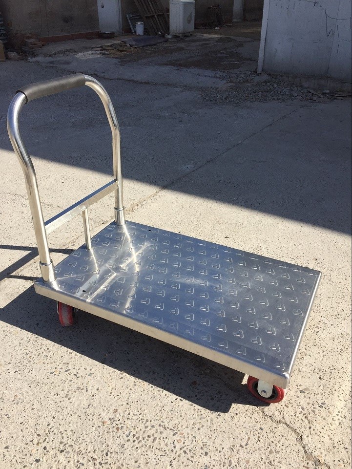 不锈钢货车平板车库房手推车拖车医疗工厂拉货支持平板手推车