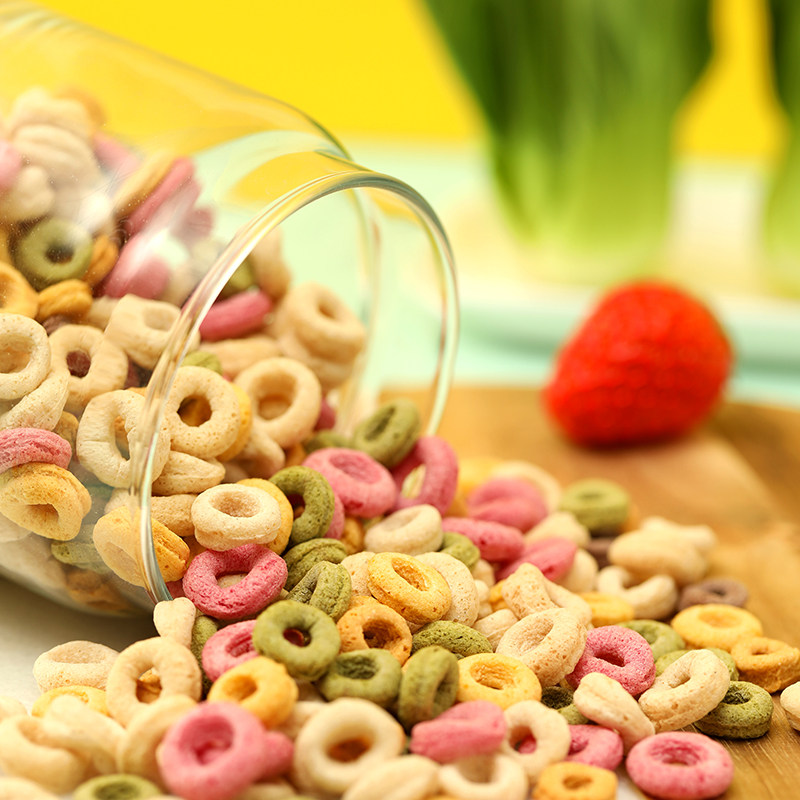 好世欧谷物圈儿童冲饮早餐燕麦圈红枣黑米紫薯无蔗糖低脂脆麦圈 - 好