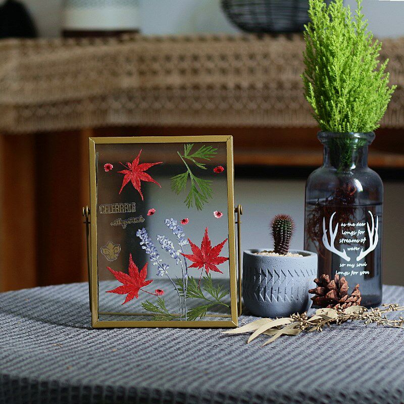手工押花创意永生花植物标本压花相框桌面装饰画相框