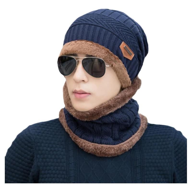 冬天男女秋冬季男士针织帽加加厚毛线套头脖套帽子