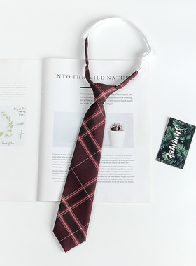 沙华jk红色男女懒人免打衬衫dk领带