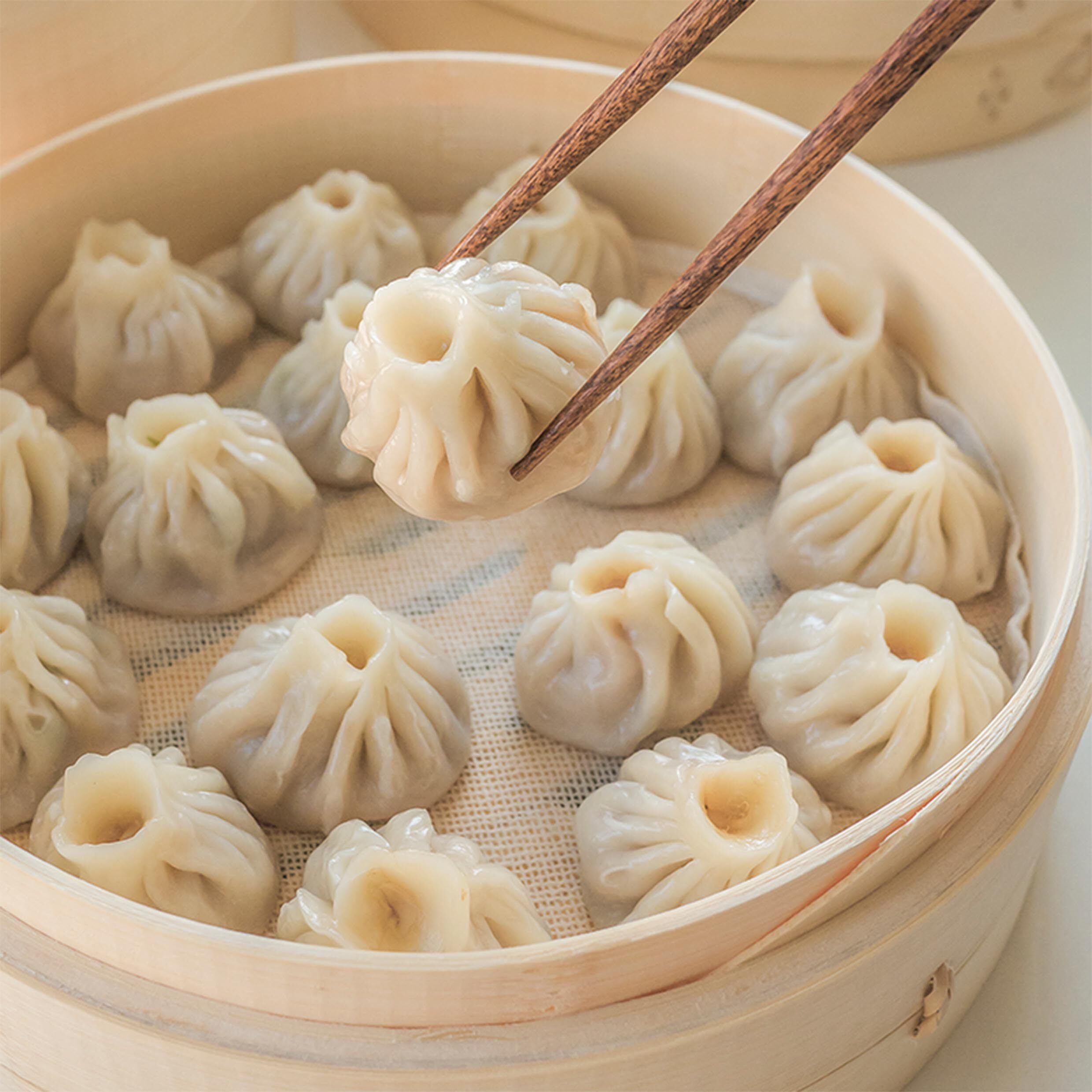 不止一食薄皮小笼包50只学生早餐速食鲜肉干菜包点