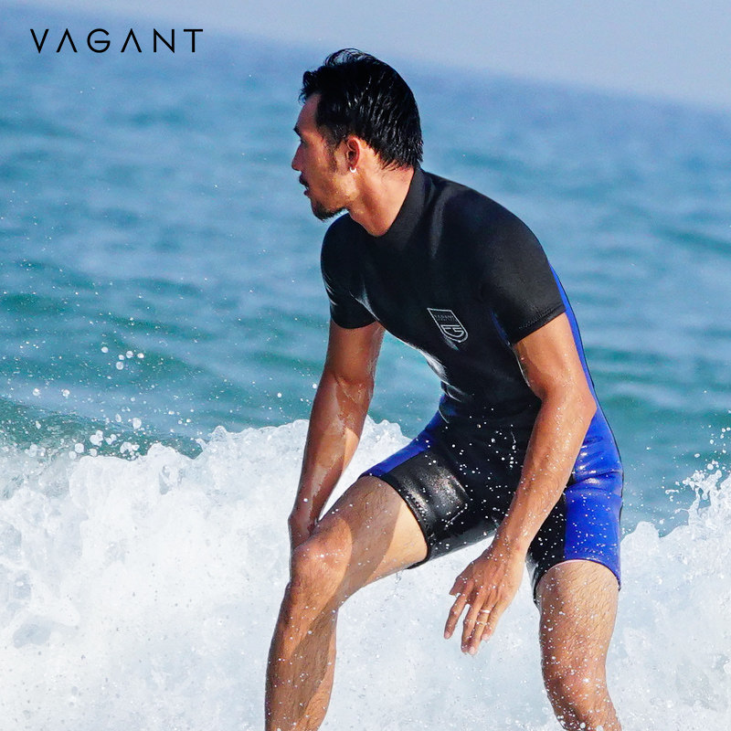 vagant3mm冲浪服男潜水服防晒半袖连体女浮装备自由潜水服