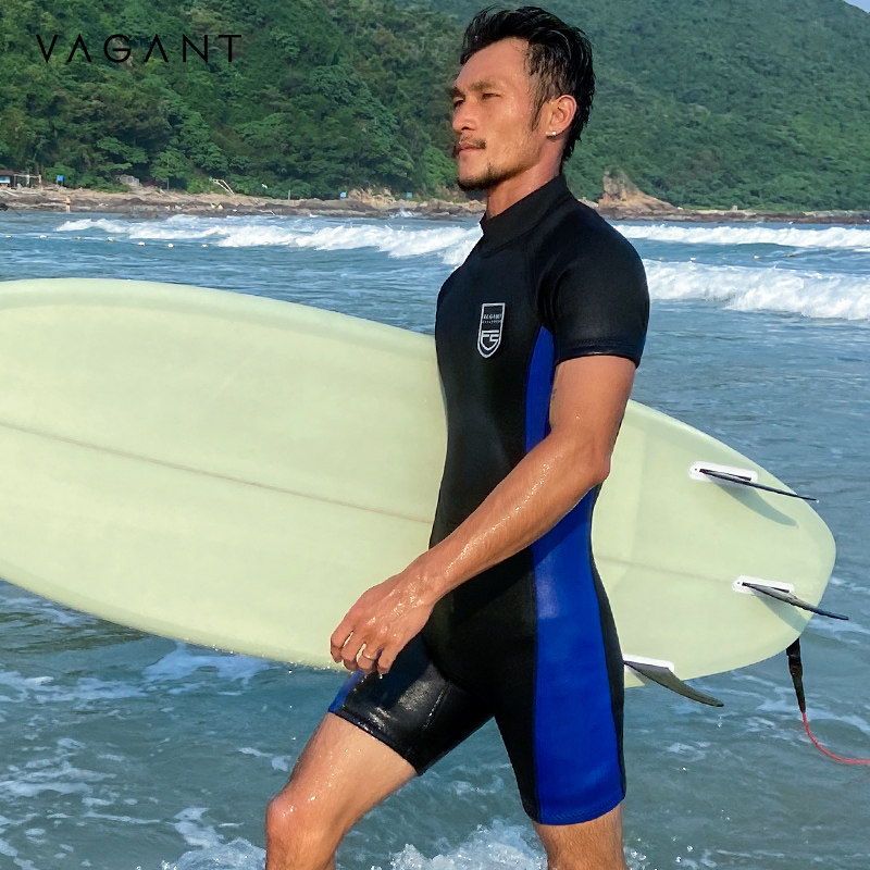 vagant3mm冲浪服男潜水服防晒半袖连体女浮装备自由潜水服