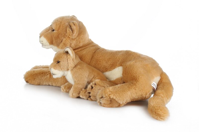 母子国家地理系列仿真动物毛绒玩具狮子可爱超萌柔软毛绒布艺类玩具