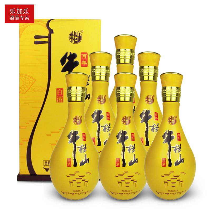 北京牛栏山高端陈酿v18浓香型43度500ml*6瓶高端礼盒装国产白酒