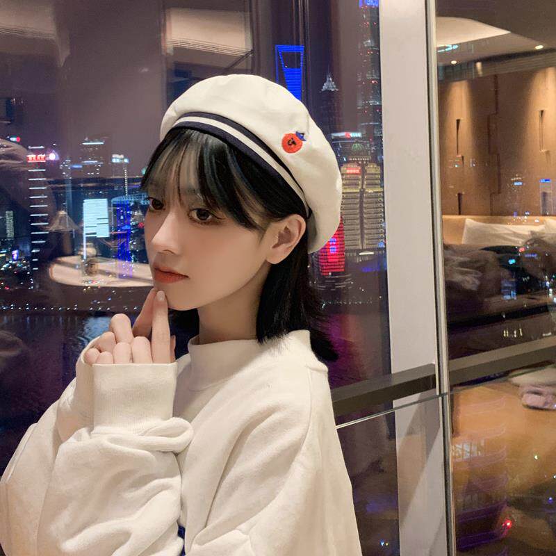 学院可爱新款季新款200827162721贝雷帽女水手海军日系帽子