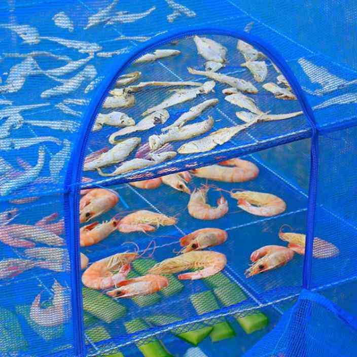 晒鱼网罩晾晒干货的器具防苍蝇家用折叠晒菜腊肉萝卜地瓜笋干网架