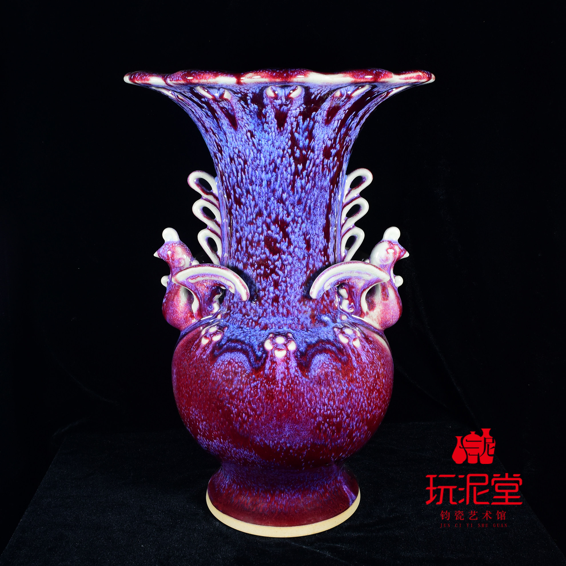 钧瓷禹州玩泥艺术馆窑变正品花瓶礼品摆件凤尊花瓶