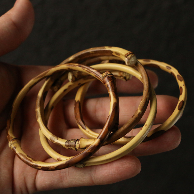 直径厘米女士梅妃湘妃竹手镯文玩把玩竹制工艺品竹编