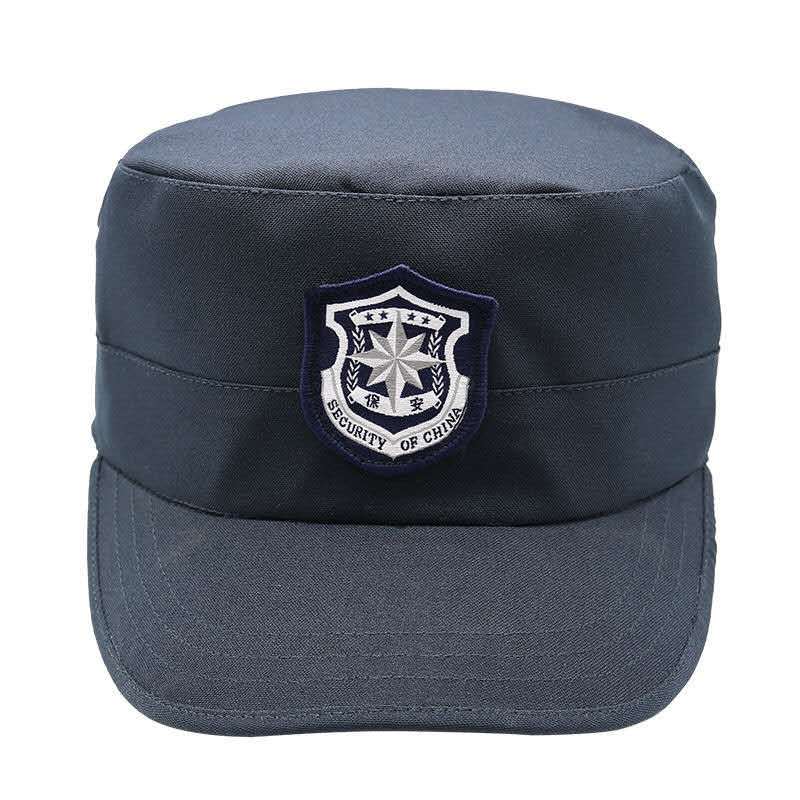 保安帽子男款通用新式平顶作训鸭舌帽春夏季帽子