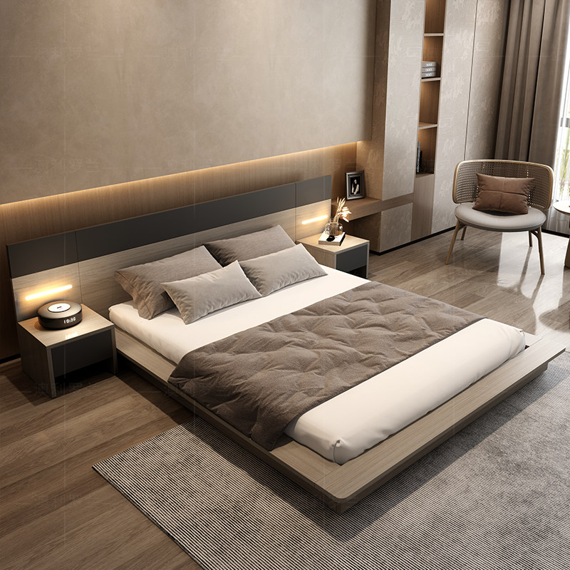 日式榻榻米床双人大床主2021年新款卧室落地矮床板式床