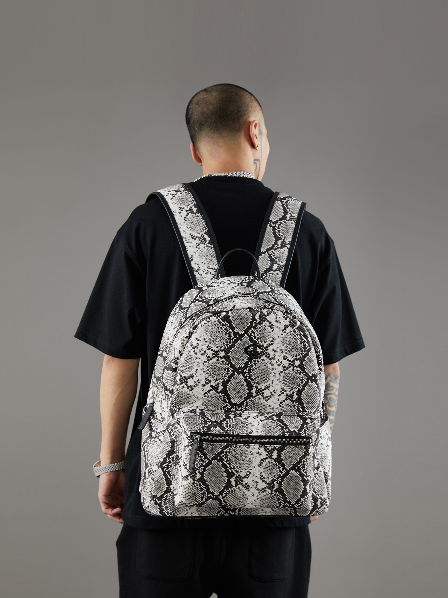 chu0028couplehunnidu0029by谢帝蛇纹系列双肩包电脑包双肩背包