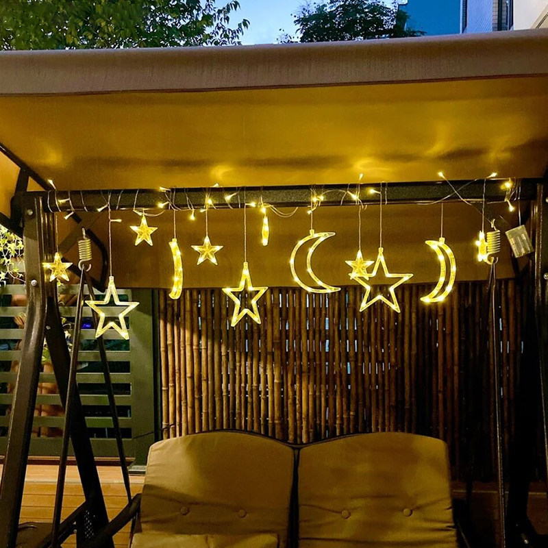 装饰太阳能户外庭院灯星星月亮彩灯阳台防水窗帘景观庭院灯饰