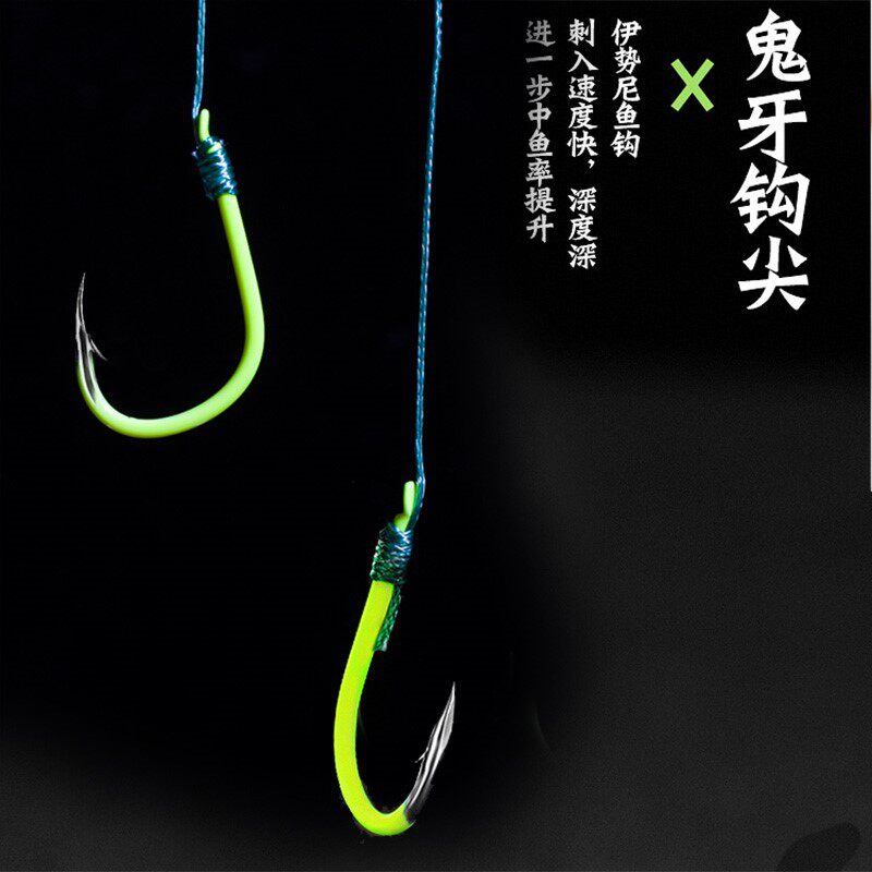 新品钓花白专用双钩弹簧鱼钩胖头鲢鱼浮钓套装鱼钩