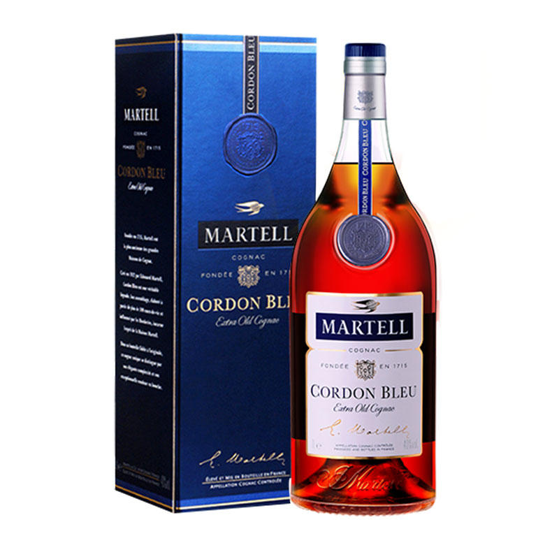 蓝带martell马爹利1000ml干邑白兰地1l洋酒法国进口