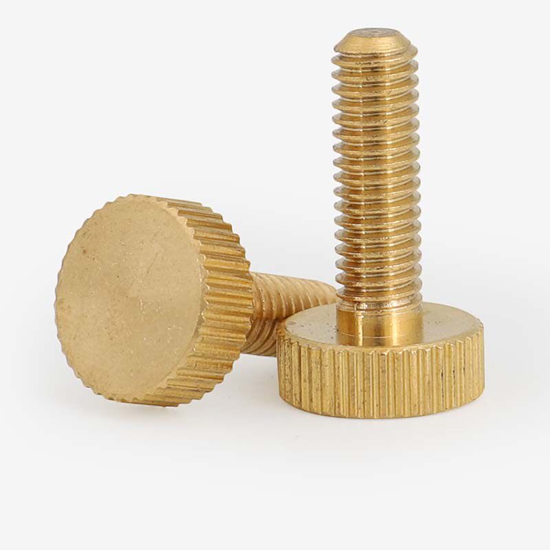 m3m4m5m6黄铜大平平头手拧螺丝钉滚花螺栓4x5x6x8x10x14x16x20x25螺钉