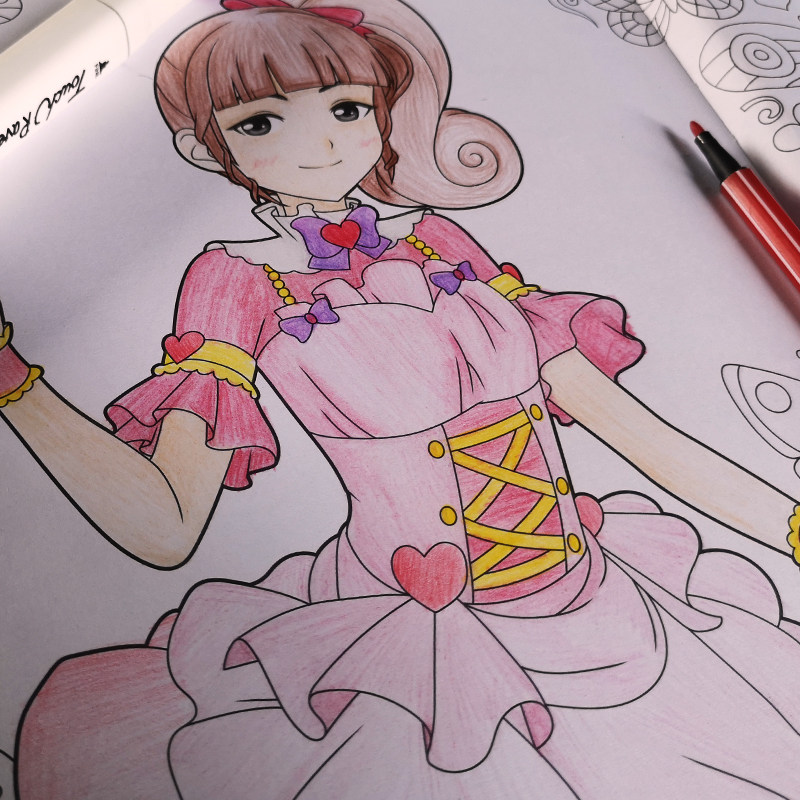 画本菲梦少女画画儿童涂色3-8岁幼儿园女孩公主描红本